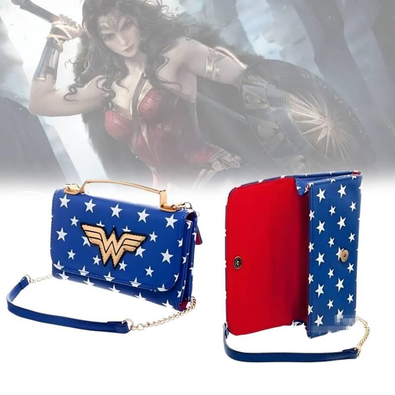 Wonder Woman Pu Leather Crossbody Bag With Metal Chain For Women Travel