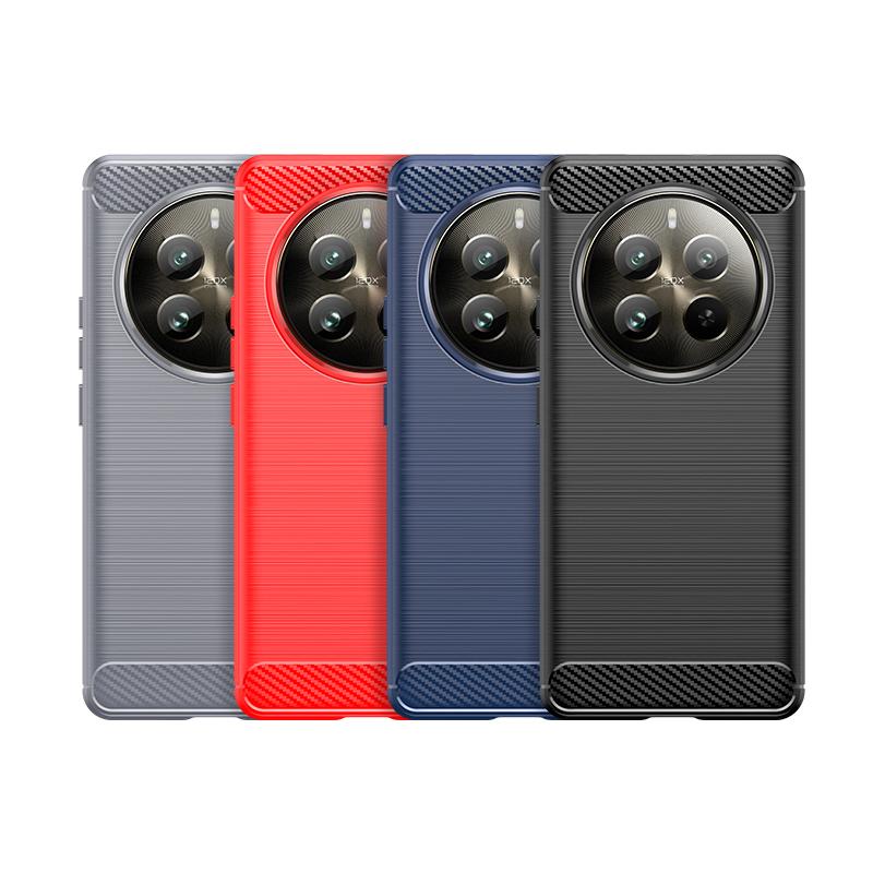 For Realme 12 Pro Plus Case Cover OPPO Realme 12 Pro Plus Capas Carbon Fiber Back Shockproof TPU Silicone Fundas Realme 12 Pro +