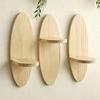 Wooden Wall Shelf Boho Wall-mounted Storage Shelf Rustic Floating Oval Shelf Display Plants Pictures Collectibles for Living Room Bedroom
