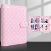 Макарон в горошек A5 ПУ-кожа Картотека 100 ячеек Альбом для коллекционирования карт с 4-ячеечными кармашками Книга для хранения коллекционных предметов