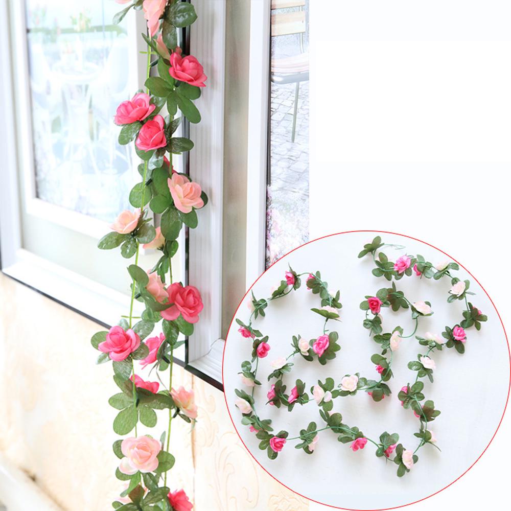 45 Flowers 7Ft Artificial Silk Rose Flower Hanging Garland Vine Wedding Decor UK