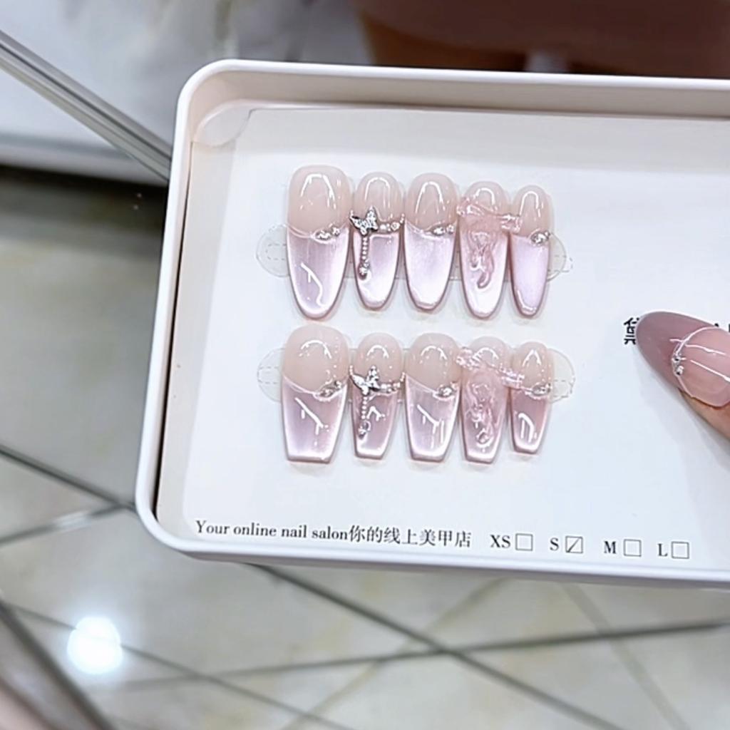 Чистая броня для ношения на руках Новый стиль Слегка милая девушка Трехмерный розовый бабочка Кошачий глаз Стиль Патч для нейл-арта