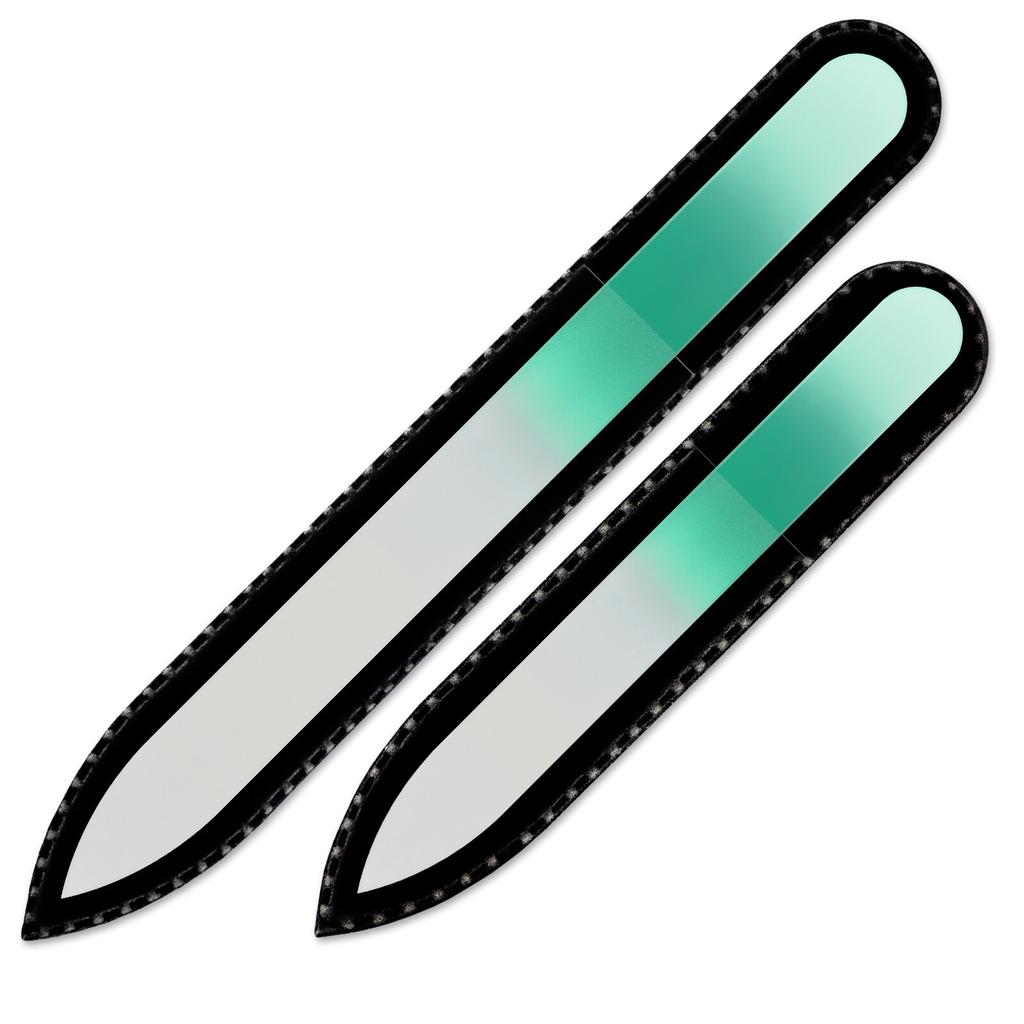 Набор из 2 пилочек для ногтей Rainbow Crystal, ручная работа из чешского закаленного стекла R-MS
