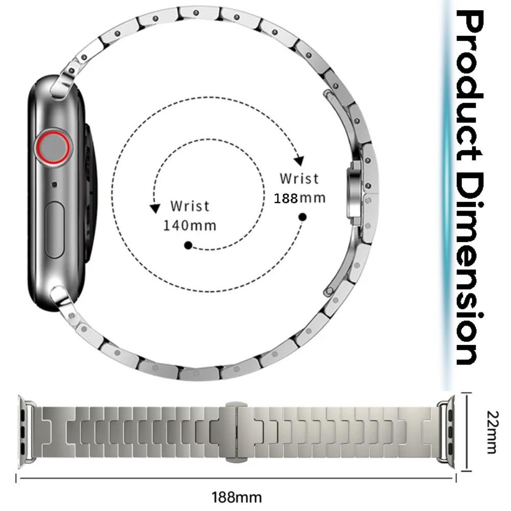 Роскошный титановый ремешок для Apple Watch Series 10 46 мм 42 мм металлический деловой браслет iWatch Ultra1/2 49 мм 45 мм 44 мм 38 мм 40 мм 41 мм ремешок для часов SE