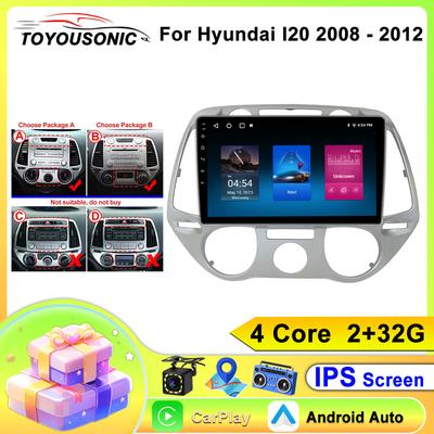 Головное устройство автомобиля Android для Hyundai i20 2008-2012 Мультимедиа Стерео Радио Видео Плеер GPS BT Carplay Android Auto No 2din QLED