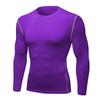 Men's Colorful Quick-Dry Compression Tights Long Sleeve Running Shirt - Breathable Elastic Base Layer for Sports Fitness