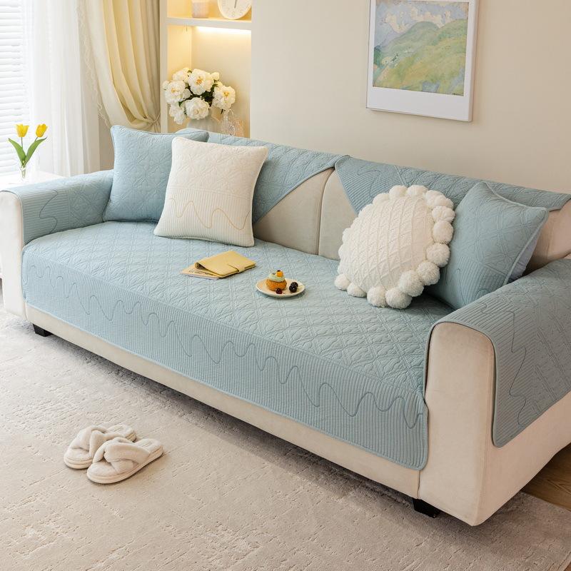 Modern Simple Pure Cotton Sofa Cushion New Sofa Cover Fabric Anti-slip Sofa Towel Four-season Universal Seat Cushion
