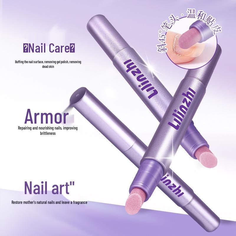 LilinZhi Nail Care Essence Pen: 2-in-1 tool to file away dead skin, nourish, repair nails, and edges for portable manicure care.