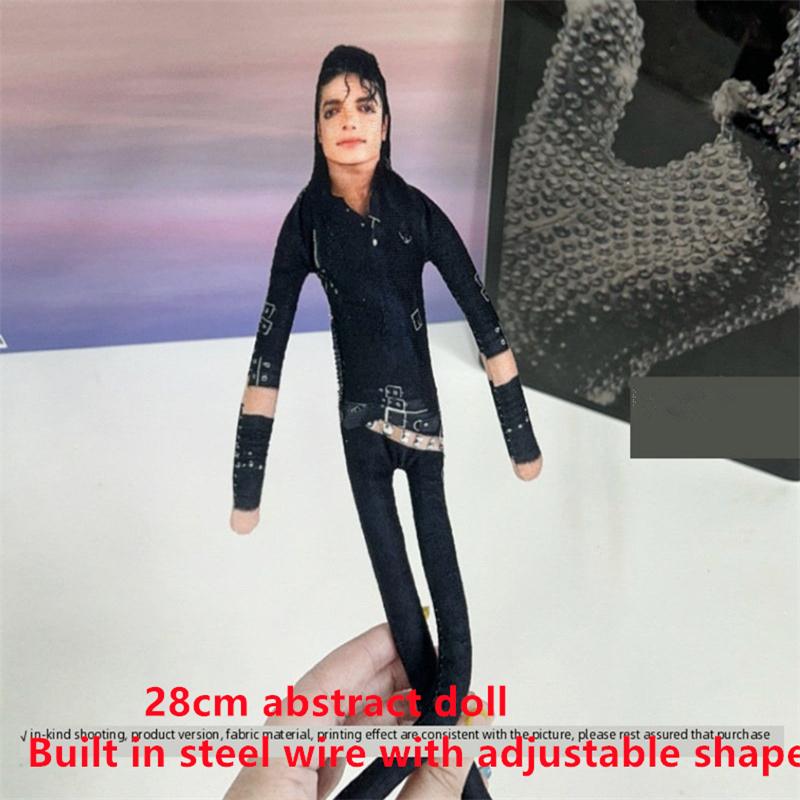 Michael Jackson Cosplay Prop Doll Plush Figure Abstract Joint Mobility Dolls Soft Stuffed Room Decoration Props Collection Gift