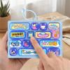 Plastic Mechanical Keyboard Fidget Toy Cartoon Fingertip Button Keyring  for Kids and Adults