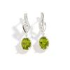 Natural Peridot 7x9 Oval Gemstone Drop Silver Clasp Earring for Women Lady Party Wedding Luxury Jewelry Gift