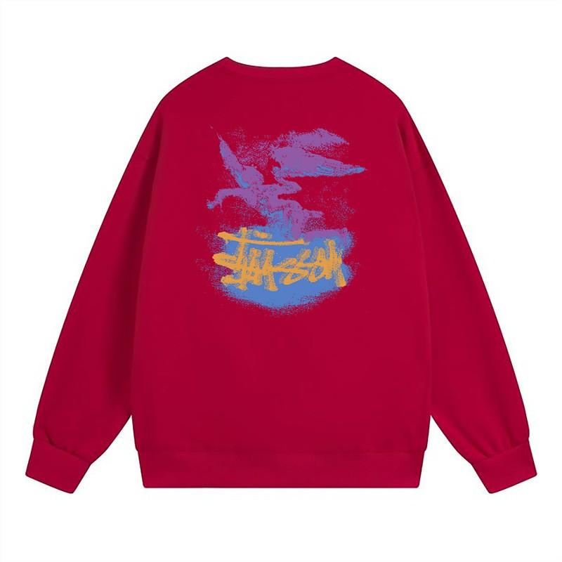 Unisex Streetwear Letter Print Fleece Cotton Sweatshirt Loose Fit Round Neck Long Sleeve Winter Daily Wear