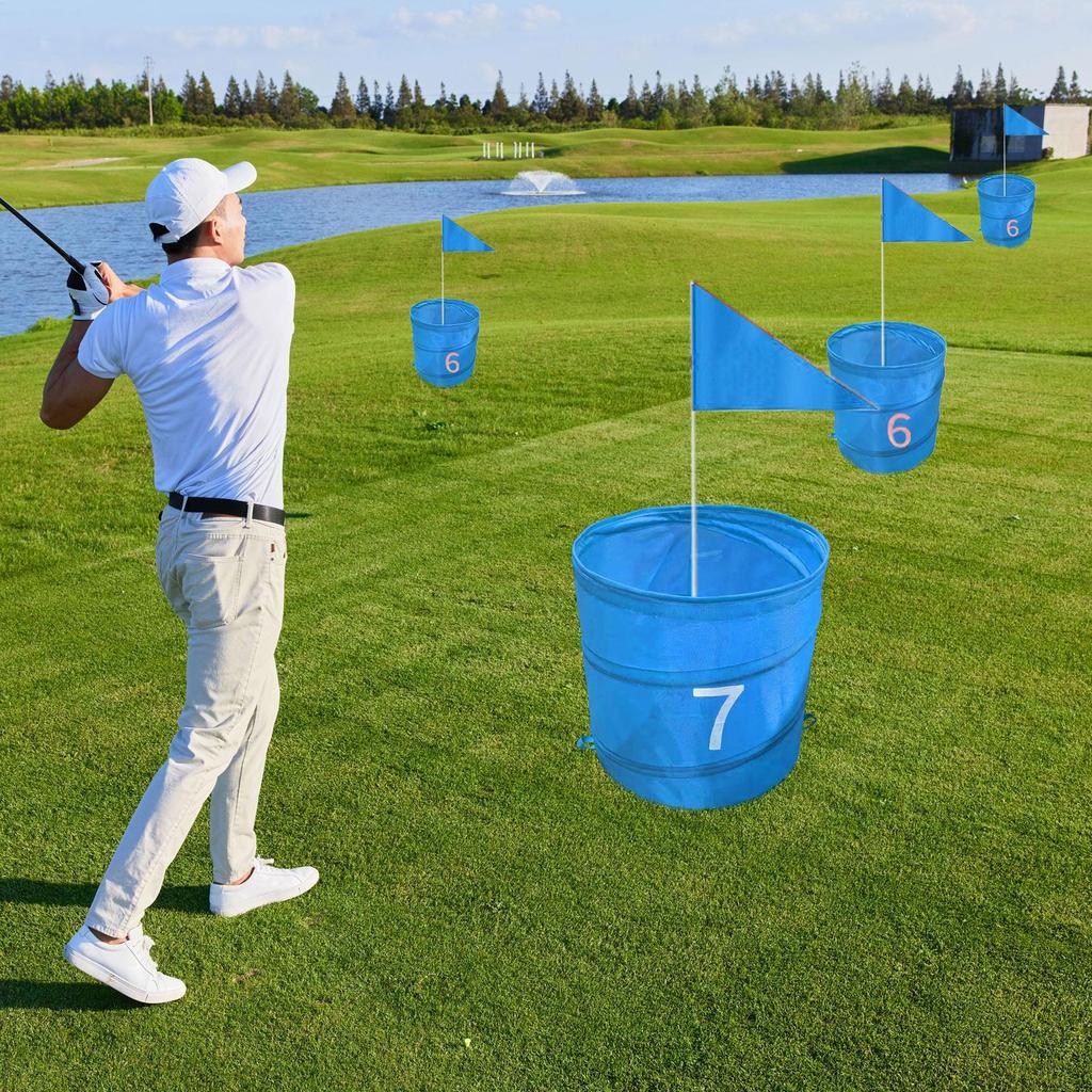 Golf Game Storage Bucket Foldable Outdoor Golf Chipping Game Bucket Portable Organizer Ball Sport Equipment for Lawn Park Beach