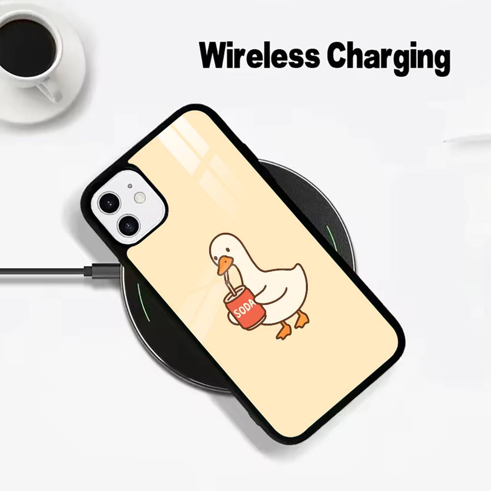 F-Funny Duck Wireless charging phone case compatible with iPhone 17/16/15/14/13/12/11