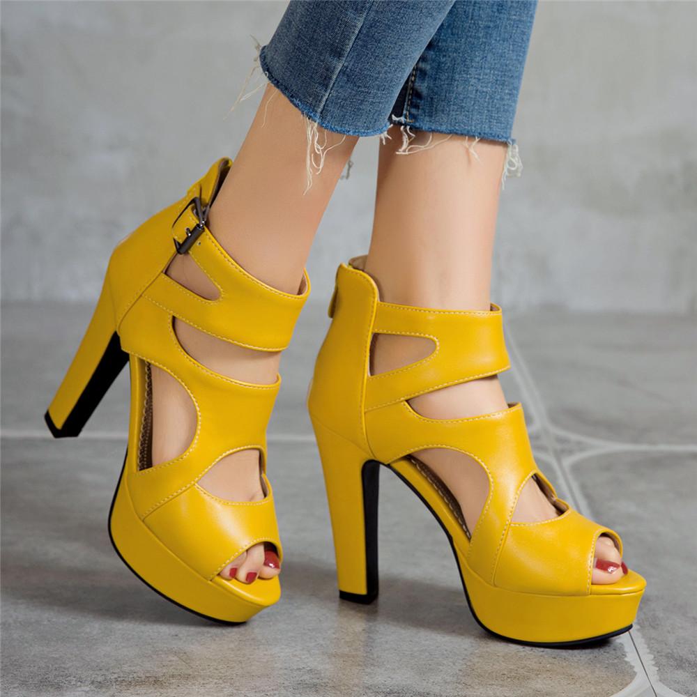 Модные летние сексуальные женские сандалии-гладиаторы дизайнерские с открытым носком с вырезами на высоком каблуке на платформе для вечеринки женская обувь на молнии сандалии женские