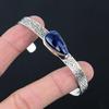 Pear Natural Sodalite Sterling Silver Handcrafted Daughter New Bangle Bracelet
