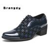 Luxury Classic High Heels Men Leather Shoes Height Increasing Casual Wedding Party Dancing Shoes Men Spring/Autumn 2024 Hot Sell