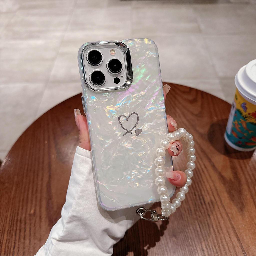 Pearl Hand Chain Love Phone Case For IPhone X/XR/XS MAX/11/12/13/14/15/16/Pro/Plus/Pro Max, Perfect Birthday Gift for Famliy, Friends and Partners