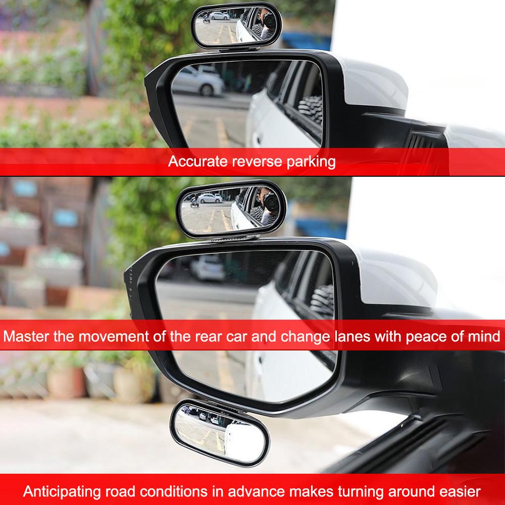 Auxiliary Rear View Mirror Car Mirror Wide Angle Side Rear Mirrors Universal HD Glass 360° Adjustable Reverse Blind Spot
