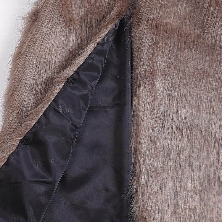 Winter medium and long imitation fox fur vest thermal vest women's vest jacket
