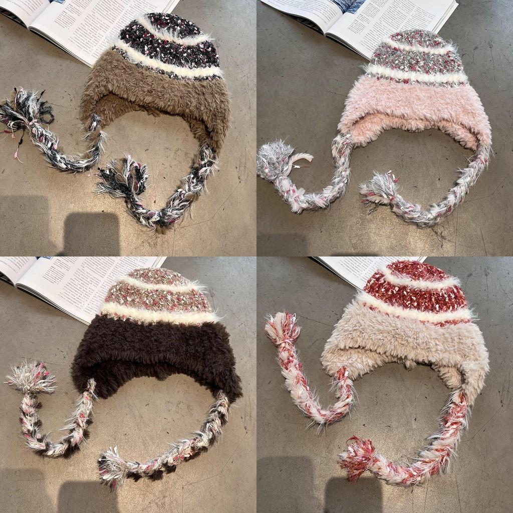 Winter Warm Knit Cap Padded Lining Women Cold Weather Trendy Breathable Hat