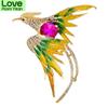 Phoenix Brooches For Women Fashion Rhinestone Bird Pin 3 Colors Available Party Wedding Jewelry