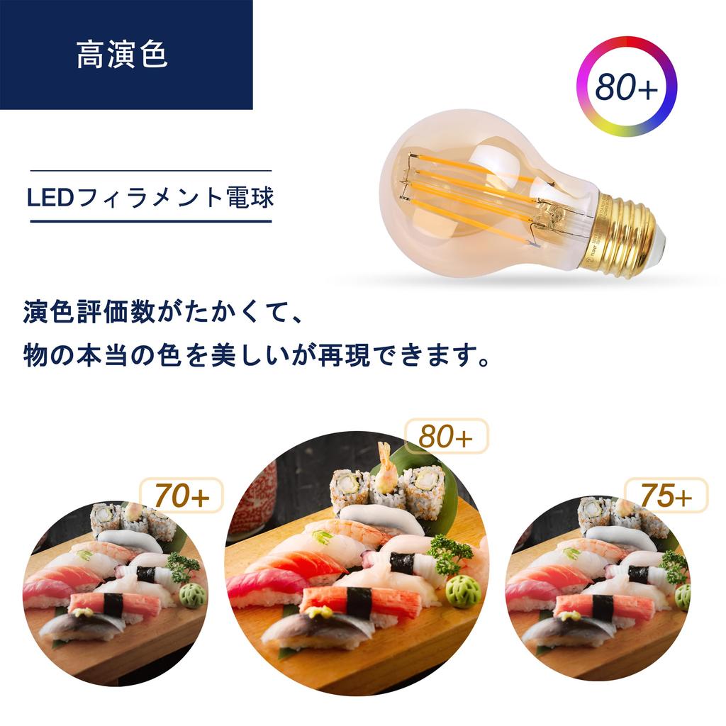 FLSNT LED Edison Filament Bulbs, E26 Base, 60W Equivalent, 700lm, 2700K Warm White, Chandelier Bulb, Retro Edison Lamp, Amber Glass, Stylish,
