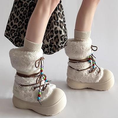 Северо-восточные повседневные удобные универсальные зимние ботинки женские 2025 осень и зима новые однотонные на толстом каблуке высококачественные теплые хлопковые туфли