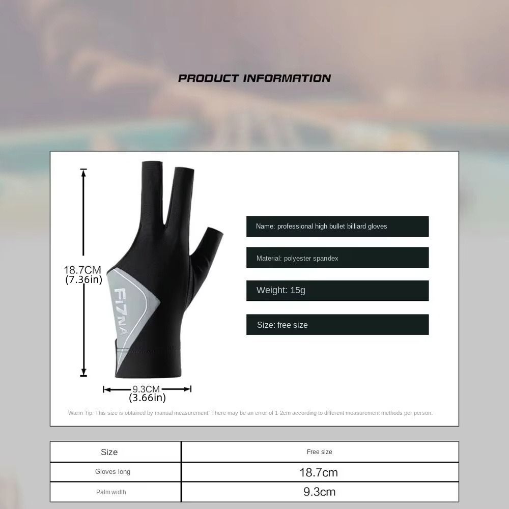 Перчатки на три пальца для левой руки, быстросохнущие, перчатка для снукерного кия, перчатки для бильярда, бильярдные аксессуары