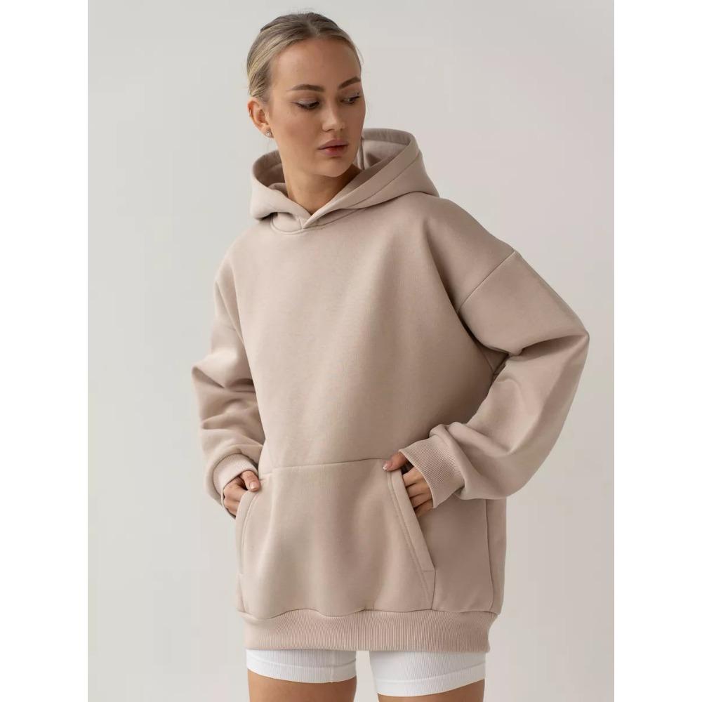 Женская толстовка с капюшоном и длинными рукавами, свободный верх