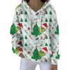 Ladies' Loose And Comfortable Drawstring V-neck Long Sleeved Christmas Printed Sweatshirt