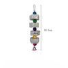 Hanging Bird Chew Toy with Mineral Blocks, Wooden Beads and Bell, Cage Enrichment Toy for Parakeet Cockatiel Budgie Parrot