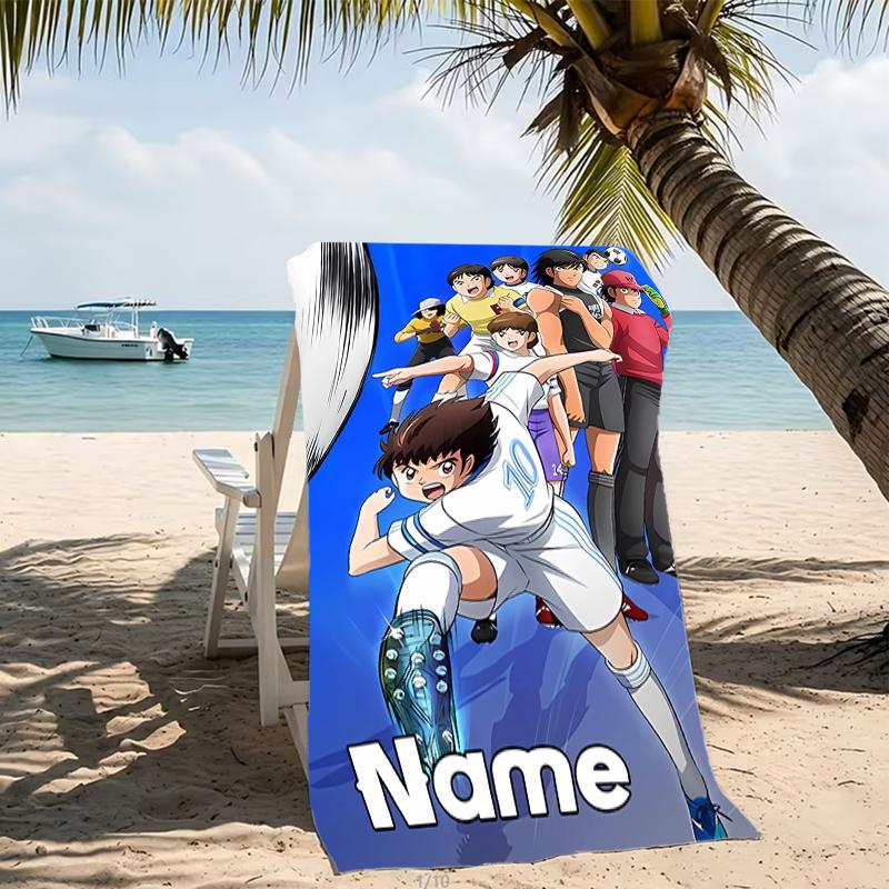 Customizable personalized beach towels Captain Tsubasa Dream Team themed designs.Suitable for the beach, yoga, sports;ideal as beach accessories