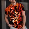 Men's T-shirt Summer Fashion Skull Theme 3d Men Cool Street Print Tshirt Horror Series Tough Short Sleeve Men Large Size Top Tee - T-shirts