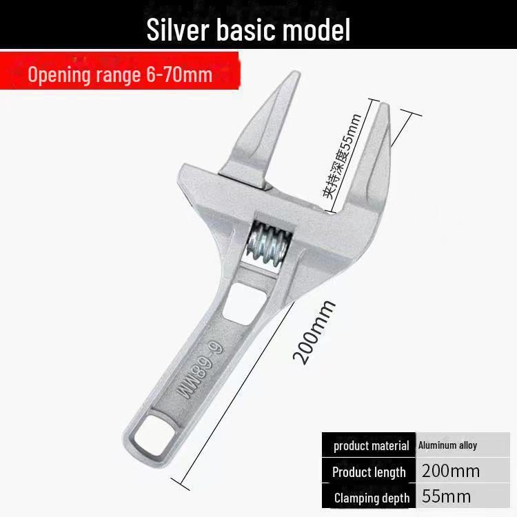 Гаечный ключ для ванной комнаты из алюминиевого сплава с большим отверстием, короткая ручка для универсального монтажа/ремонта кранов и клапанов