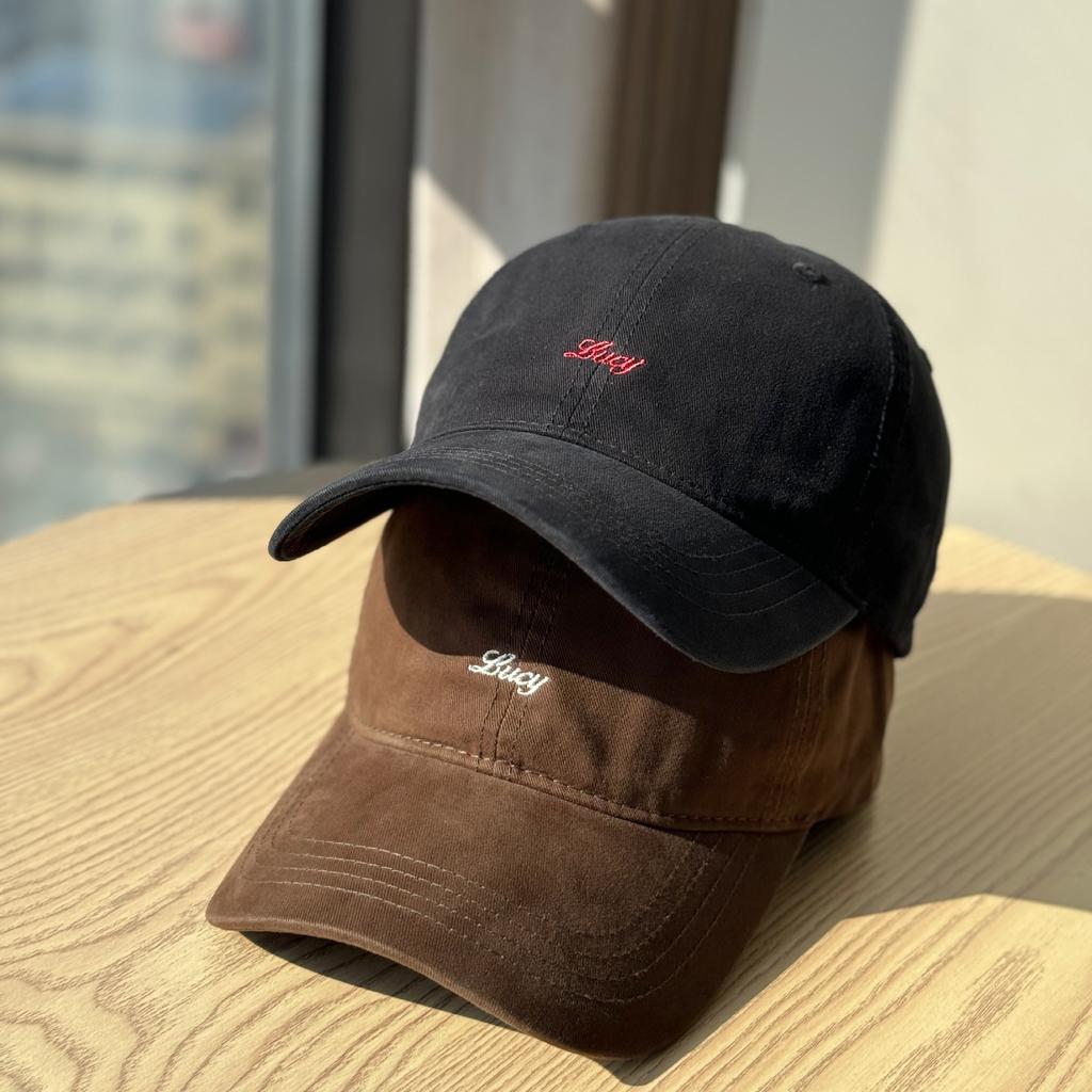 Korean-style small letter embroidered soft-top hat for women2026New baseball cap for men, makes the face look smaller, casual and versatile