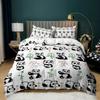 Cute Panda Duvet Cover Set 3D Print Kawaii Wild Black White Animal Comforter Cover for Adult Kid Boy Polyester Bedding Set King