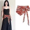 Ethnic Style Cashew Flower Waist Wrap Multi-functional Waist Seal Stylish Triangular Scarf  Women