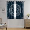 Ретро Древние Викинги Блэкаут Штора Рустикальная Скандинавская Мифология Мистический Символ Принт Люверсы Окно Изолированные Шумопоглощающие Драпировки Декор для Спальни Гостиной