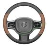 Высококачественная кожаная оплетка на руль для Volvo V60 V90 XC90 S60, противоскользящая ручка автомобиля, аксессуар для интерьера на все сезоны