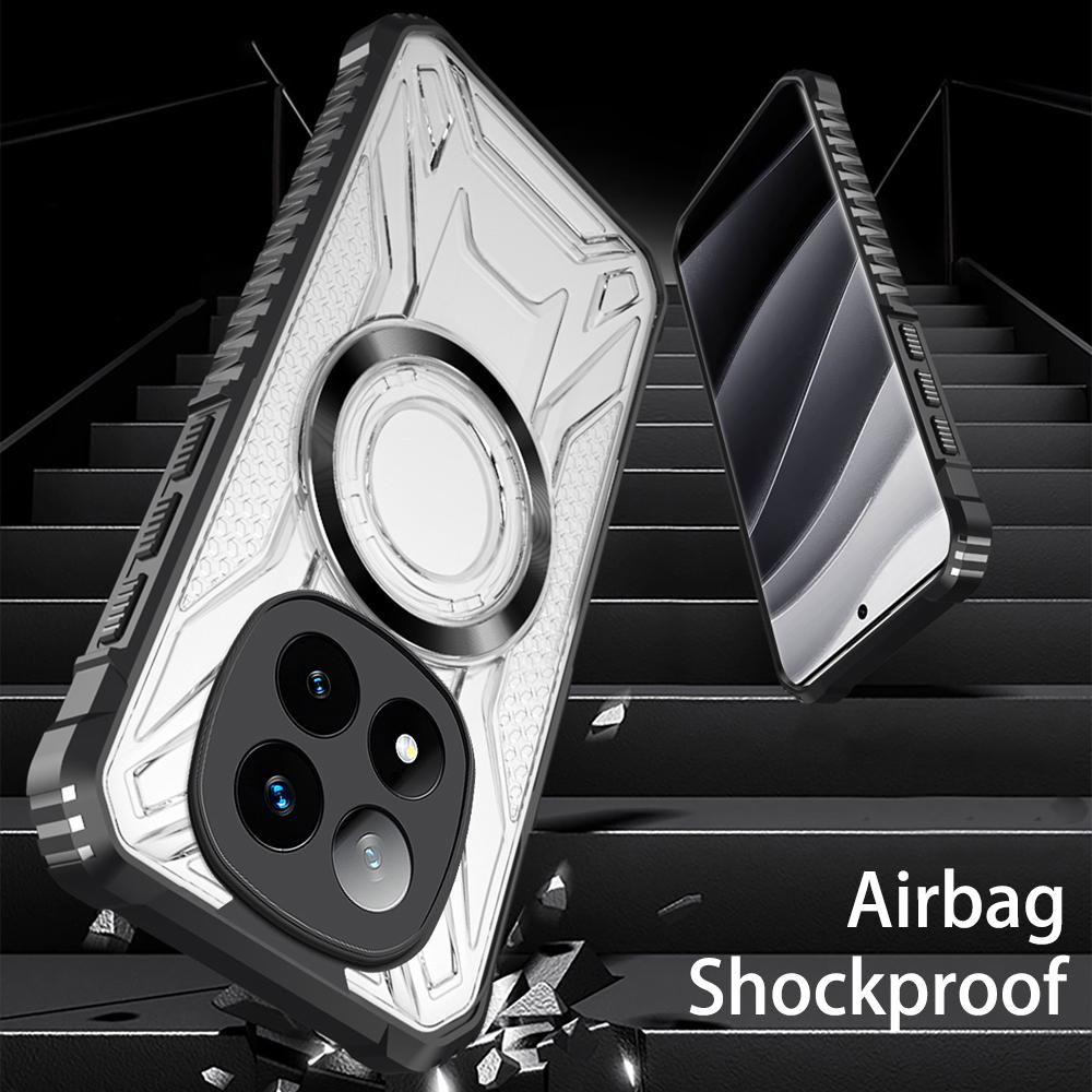 KEYSION Transparent Magnetic Case for Redmi Note 15 Pro+ 5G Silicone+PC Heavy Duty Shockproof Phone Cover for Redmi Note 15 5G