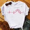 Women T Graphic Flower Never Walk Alone Dog Paw Fashion Printed Top Tshirt Female Tee Shirt Ladies Clothes Tshirt