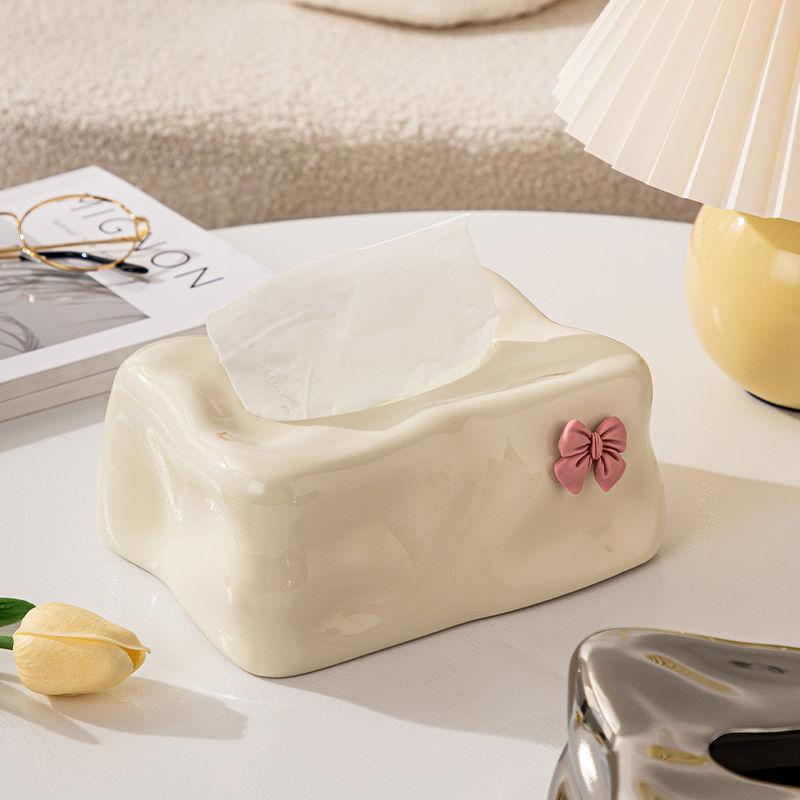 Керамическая коробка для салфеток, бумажная коробка для хранения салфеток, столовая, гостиная, украшение для рабочего стола, бумажные полотенца