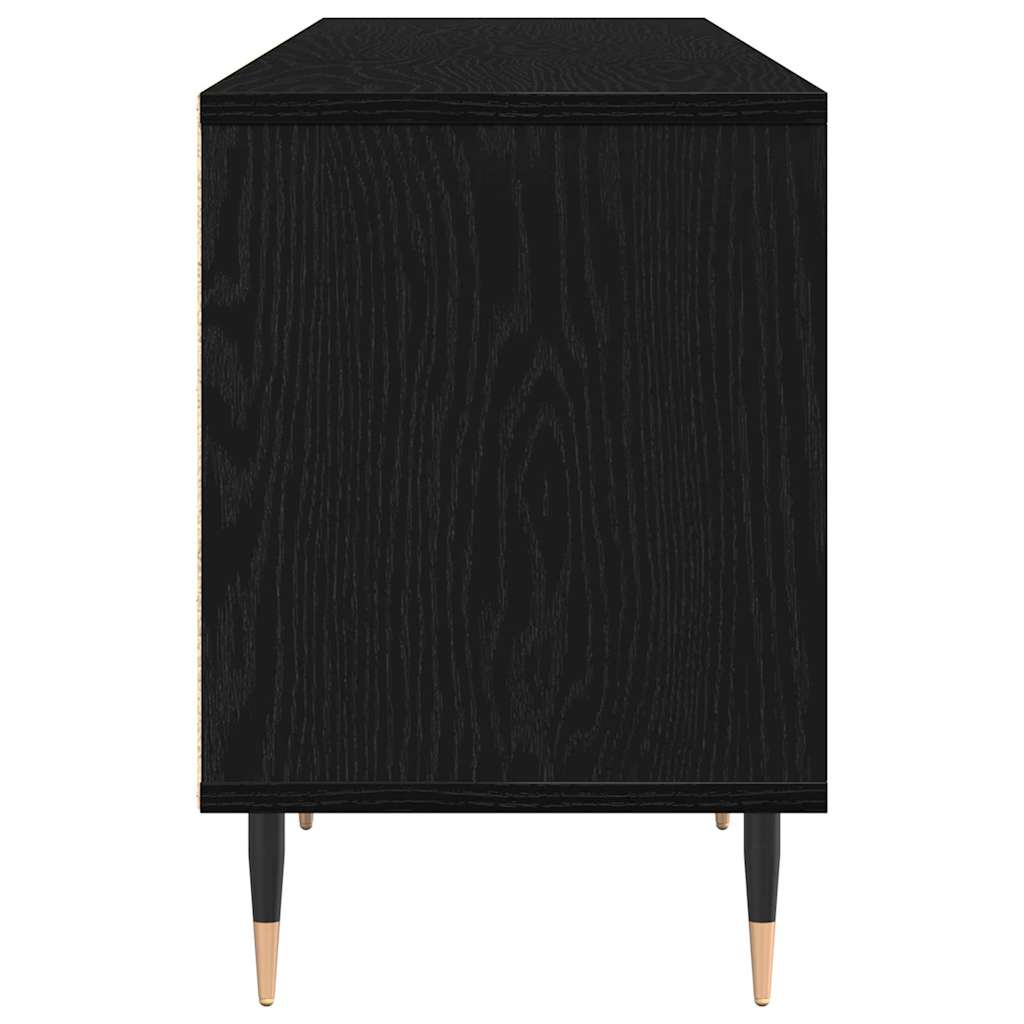 TV Cabinet 150 x 30 x 45 cm Black Oak Effect Engineered Wood