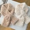 Thickened Version of Soft Waxy Wool Scarf, Female Korean Version of Solid Color Versatile Cross Short Imitation Rex Rabbit Scarf, Autumn