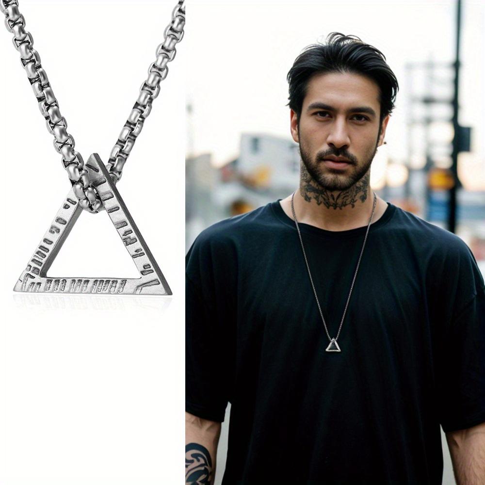 Geometric Triangle Ins Necklace Men's and Women's Pendants European and American Hip Hop Simple Accessories Women's Trendy Cool Men's Accessories