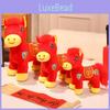 Праздничная мягкая игрушка-лошадка из коротковорсового плюша с талисманом на удачу для подарков к празднику