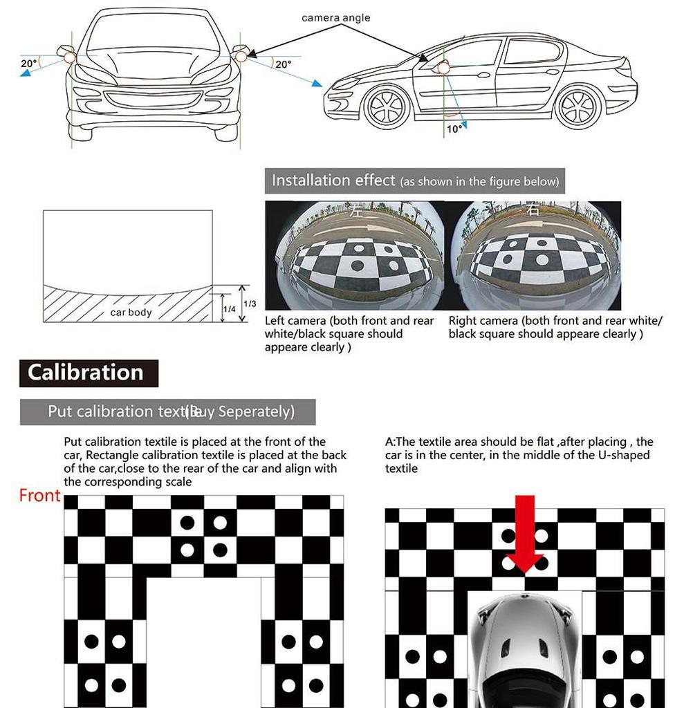 360° HD Dashcam with 3D Reversing Assist, Four-Lens Universal Car Camera