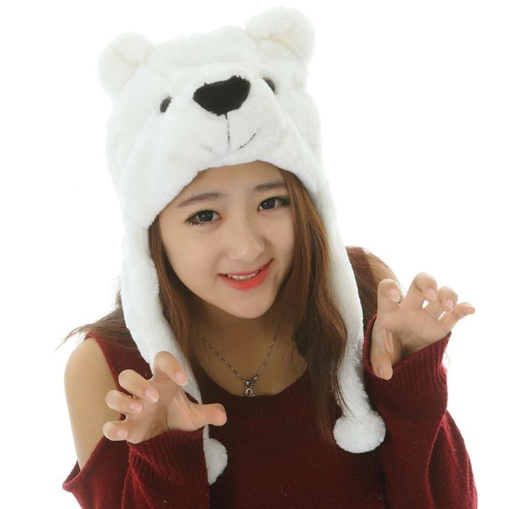 Neck Warmer Animal Earflap Hat Cartoon Animal Hat Headgear Bomber Hat Plush Moving Hat Winter