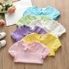Детские топы для малышей, детская футболка с короткими рукавами, детская одежда для девочек, футболка принцессы
